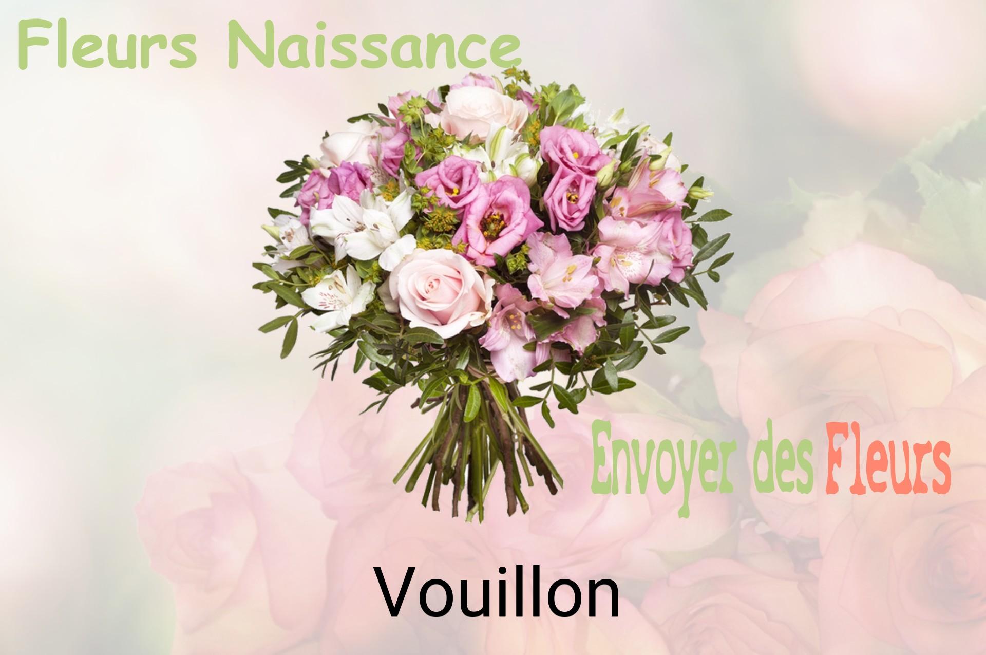 Bouquet de fleurs de naissance livré à Vouillon