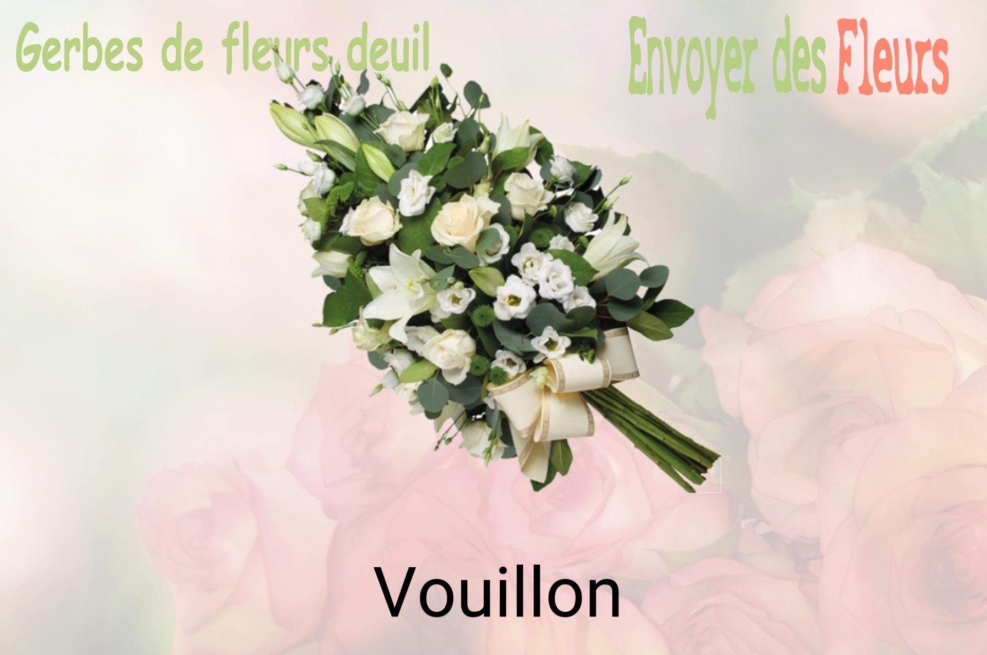 Gerbe de fleurs de deuil livrée à Vouillon